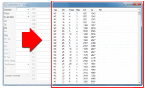 Finestra destra del software eCat.S di Scaravella F.lli srl - Piacenza - Viti rettificate a ricircolo di sfere